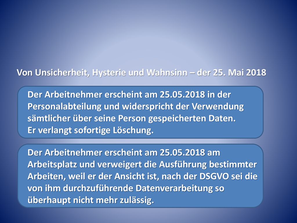Von Unsicherheit, Hysterie und Wahnsinn – der 25. Mai 2018