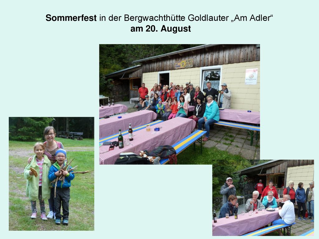 Sommerfest in der Bergwachthütte Goldlauter „Am Adler am 20. August