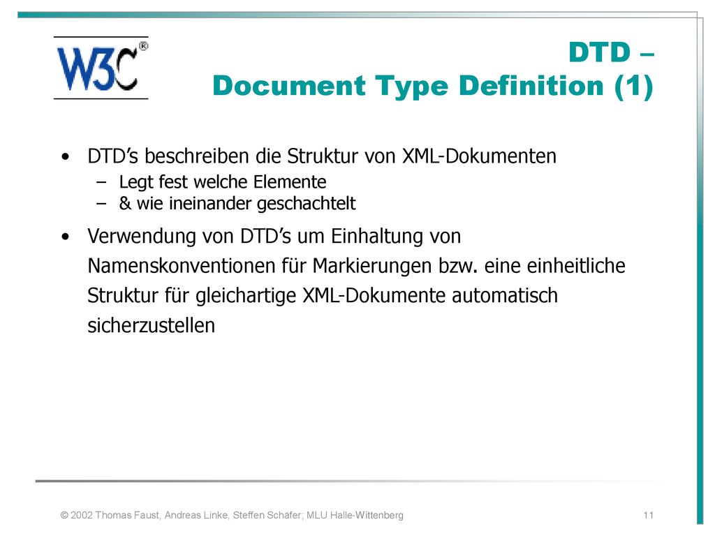 DTD – Document Type Definition (1)