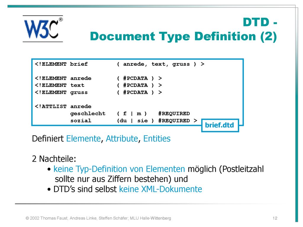 DTD - Document Type Definition (2)