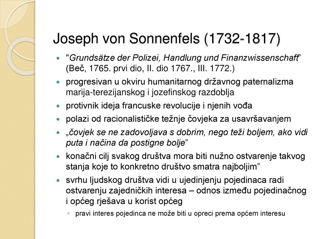 Joseph von Sonnenfels ( )