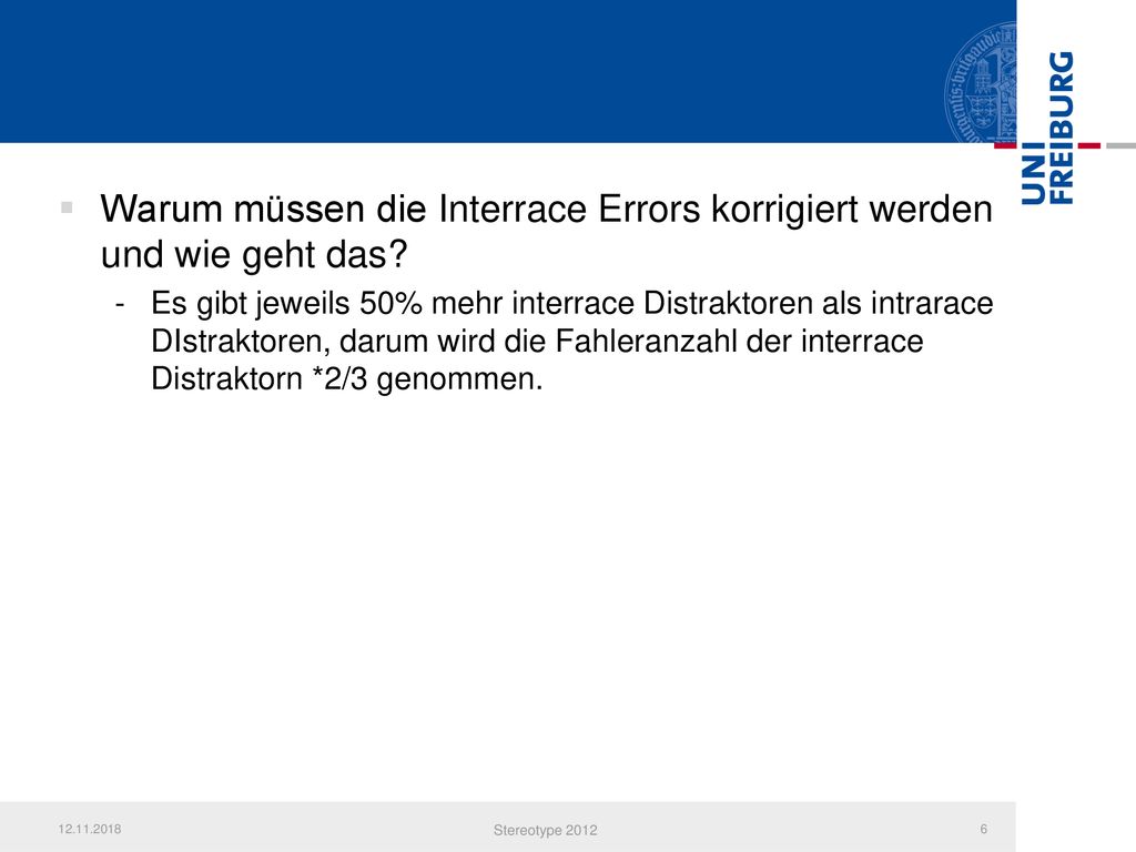 Warum müssen die Interrace Errors korrigiert werden und wie geht das