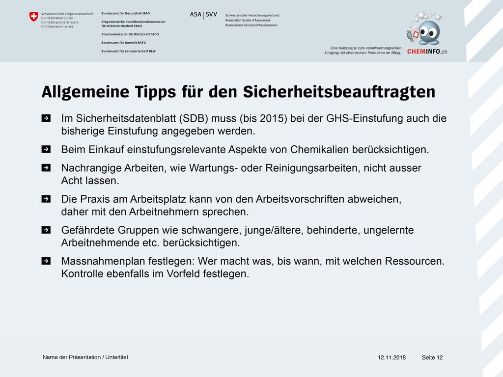 Tendenziell gelten im GHS eher strengere Einstufungen, es sind vermehrt Gefahrensymbole zu erwarten.