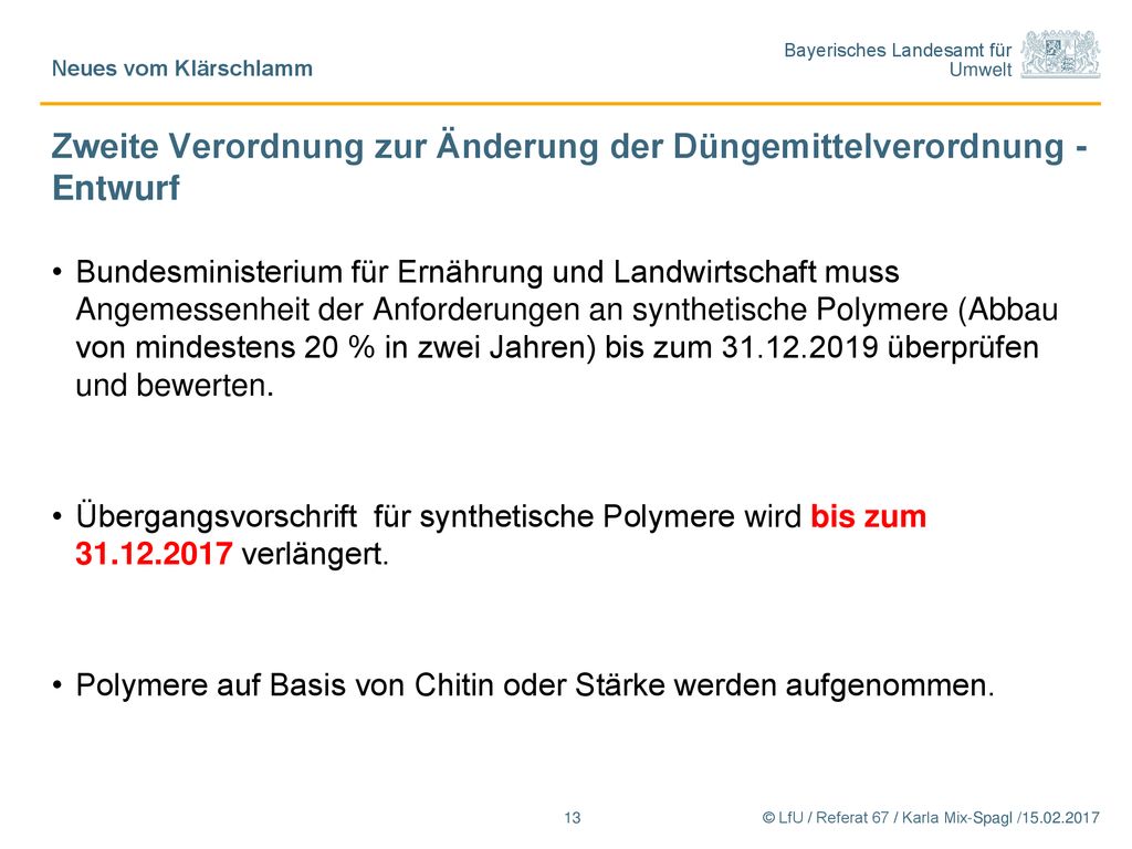 Zweite Verordnung zur Änderung der Düngemittelverordnung - Entwurf