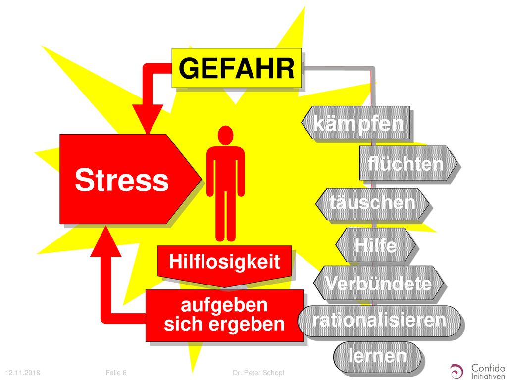   Stress GEFAHR GEFAHR kämpfen kämpfen Stress täuschen flüchten