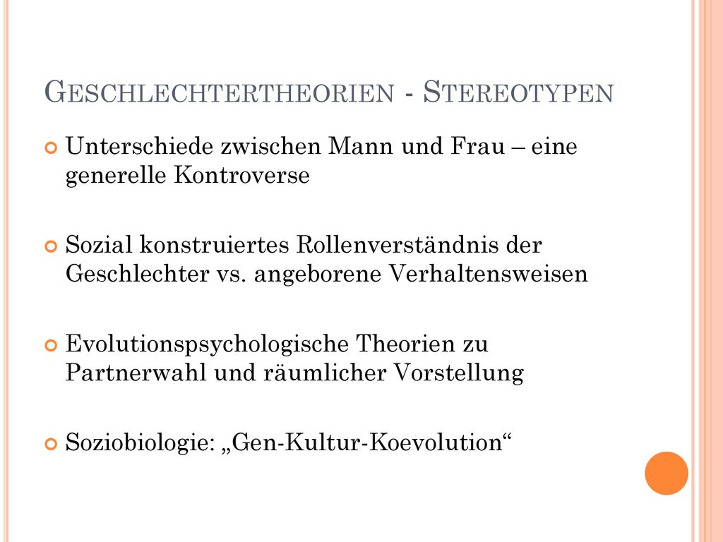 Geschlechtertheorien - Stereotypen