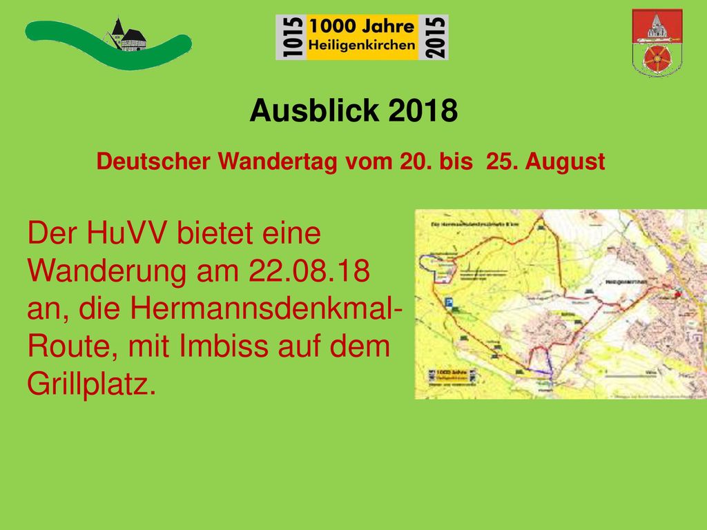 Deutscher Wandertag vom 20. bis 25. August