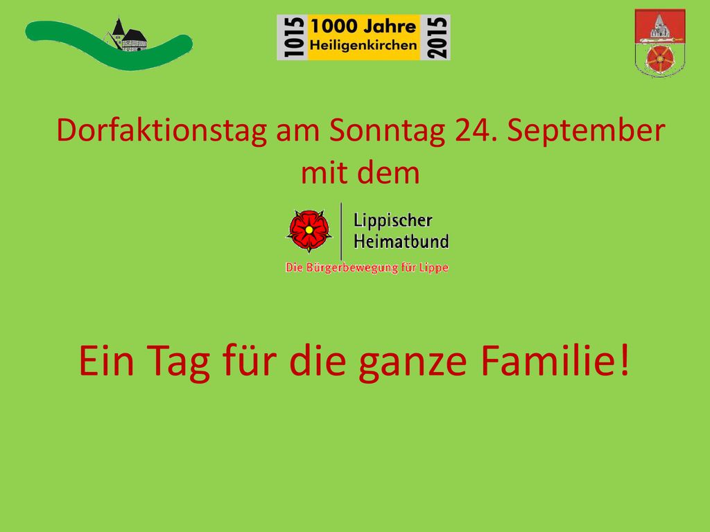 Dorfaktionstag am Sonntag 24. September mit dem