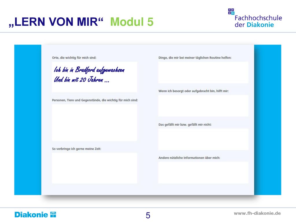 „LERN VON MIR Modul 5 Ich bin in Bradford aufgewachsen
