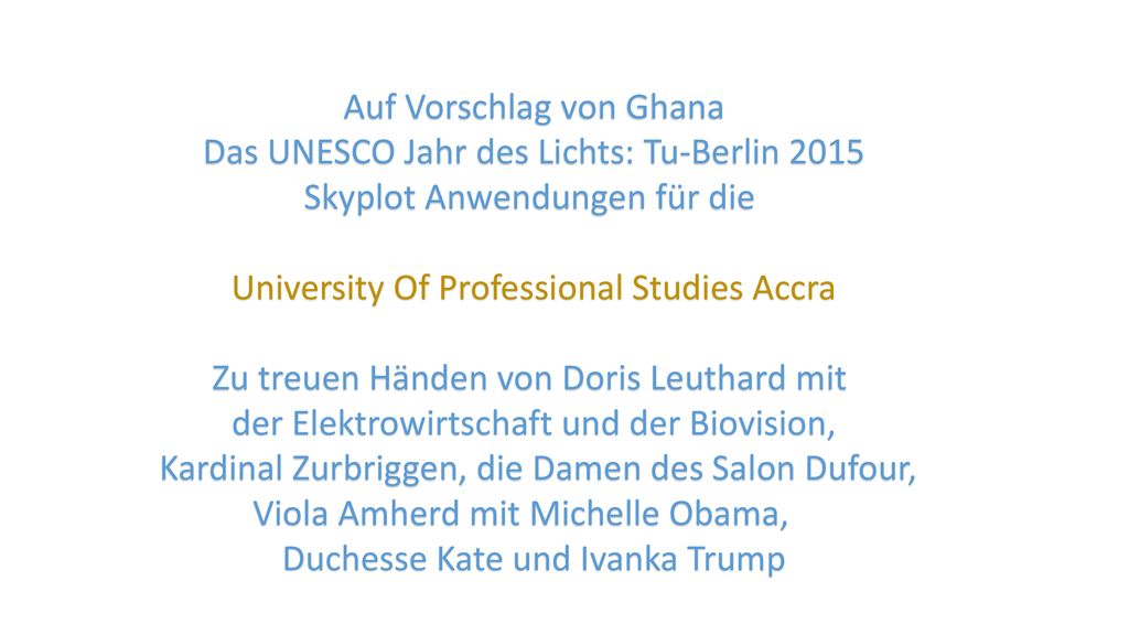 Auf Vorschlag von Ghana Das UNESCO Jahr des Lichts: Tu-Berlin 2015