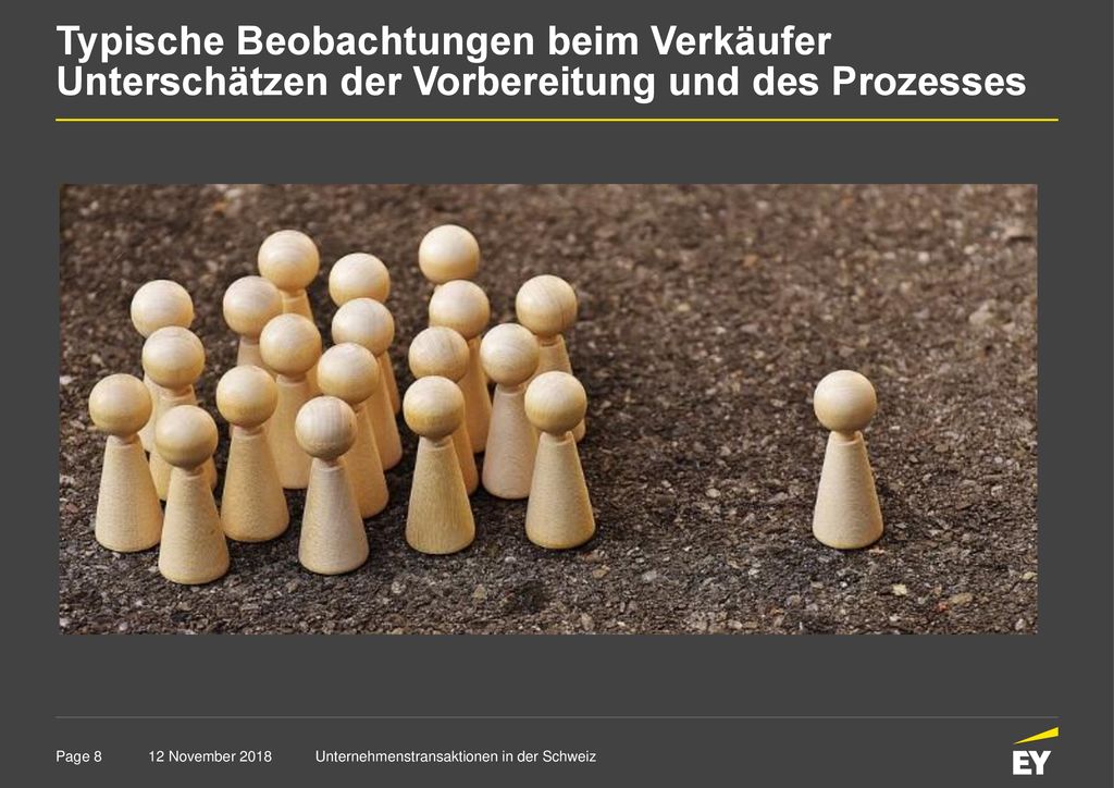 Typische Beobachtungen beim Verkäufer Unterschätzen der Vorbereitung und des Prozesses
