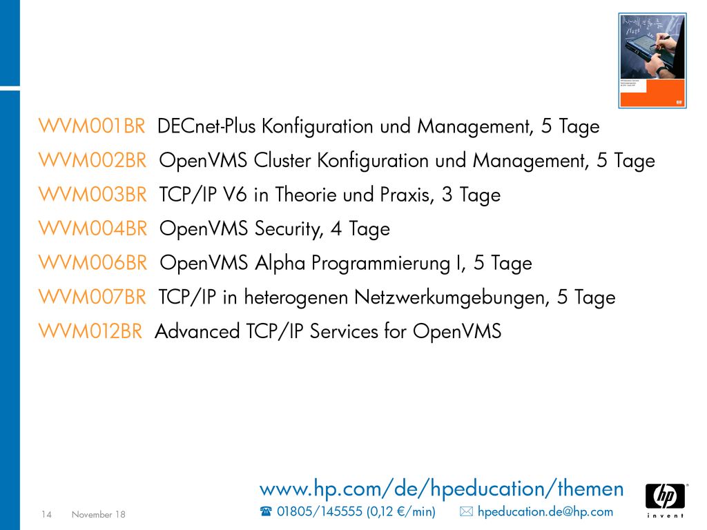 WVM001BR DECnet-Plus Konfiguration und Management, 5 Tage