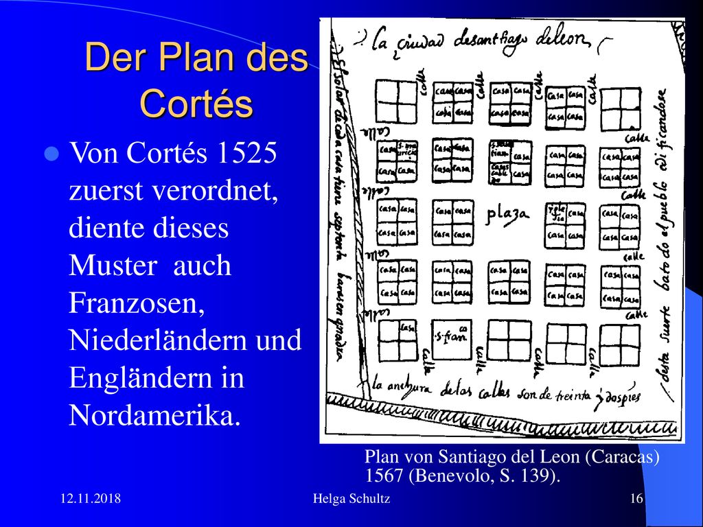 Der Plan des Cortés Von Cortés 1525 zuerst verordnet, diente dieses Muster auch Franzosen, Niederländern und Engländern in Nordamerika.