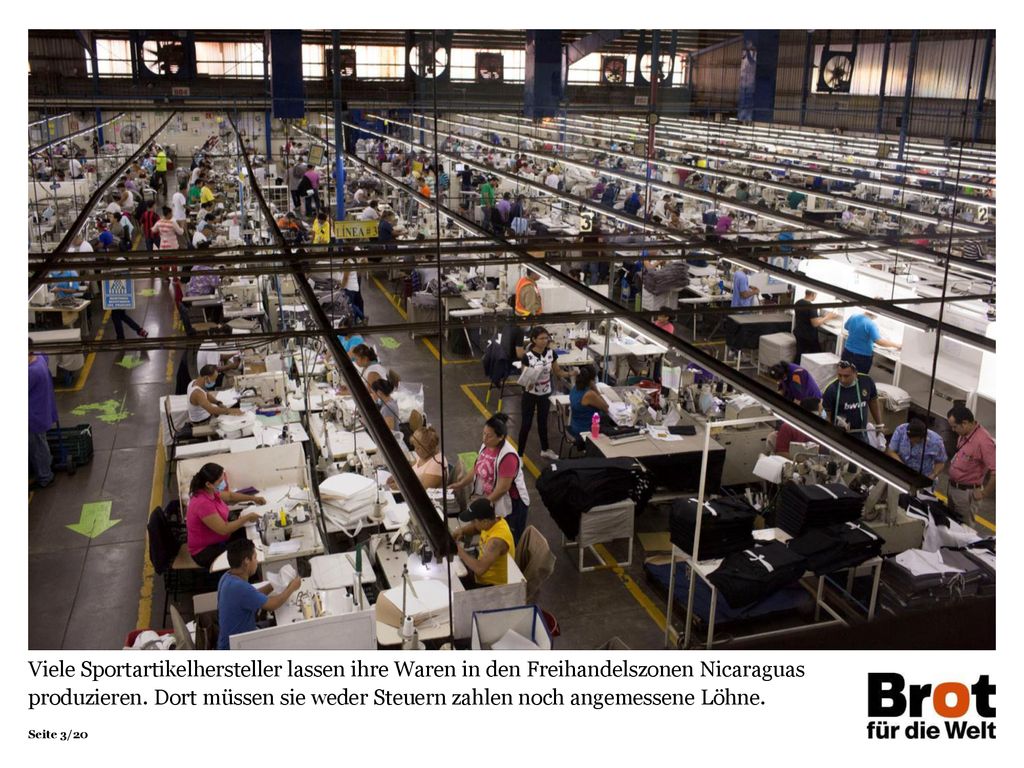 Viele Sportartikelhersteller lassen ihre Waren in den Freihandelszonen Nicaraguas produzieren.