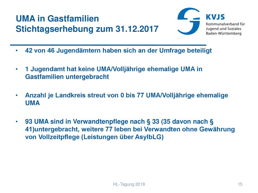 UMA in Gastfamilien Stichtagserhebung zum