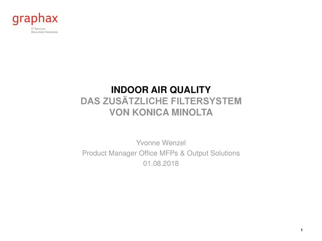 Indoor Air Quality das Zusätzliche Filtersystem von Konica Minolta