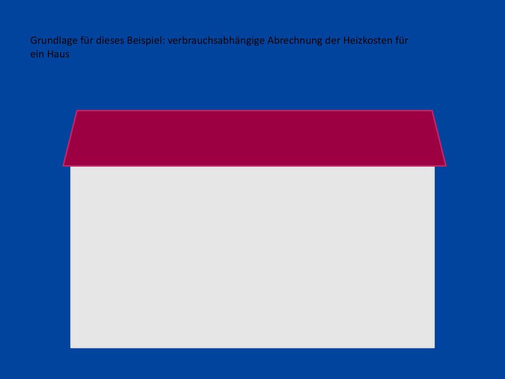 Grundlage für dieses Beispiel: verbrauchsabhängige Abrechnung der Heizkosten für ein Haus
