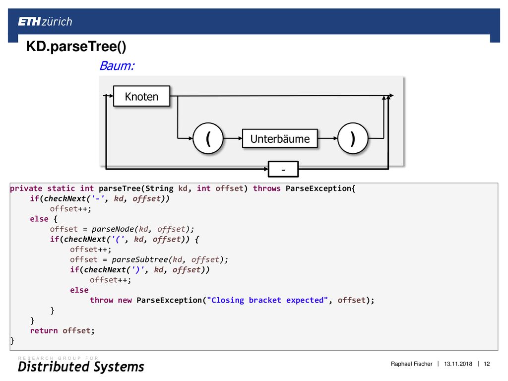 KD.parseTree() - private static int parseTree(String kd, int offset) throws ParseException{ if(checkNext( - , kd, offset))