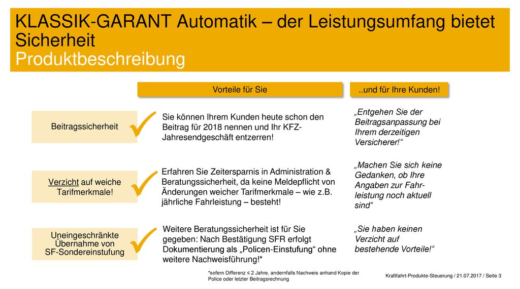 KLASSIK-GARANT Automatik – der Leistungsumfang bietet Sicherheit Produktbeschreibung