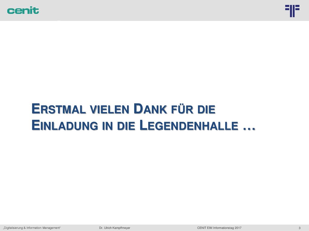 Erstmal vielen Dank für die Einladung in die Legendenhalle …