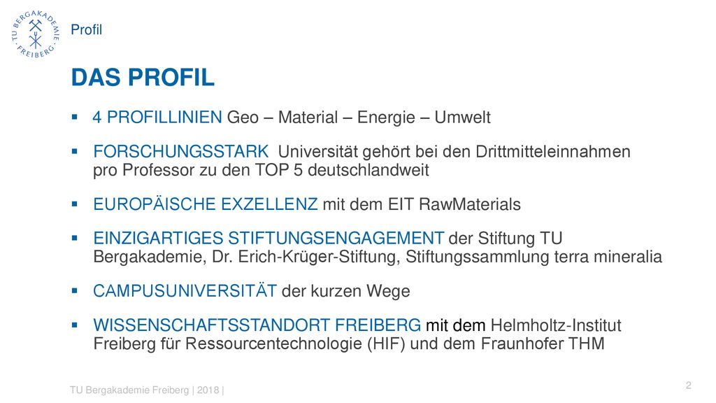 Das Profil 4 PROFILLINIEN Geo – Material – Energie – Umwelt