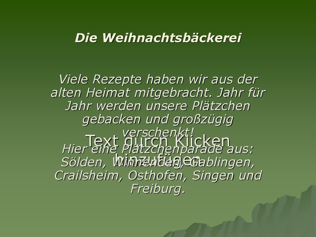 Die Weihnachtsbäckerei ppt herunterladen