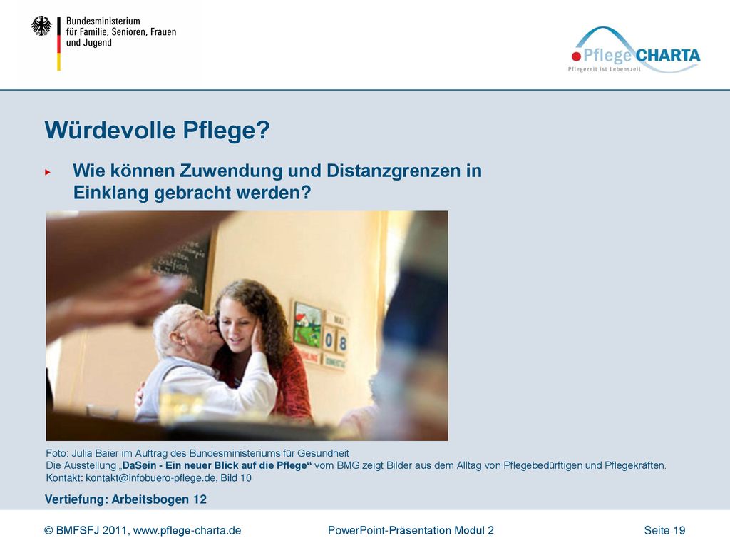 Würdevolle Pflege Wie können Zuwendung und Distanzgrenzen in Einklang gebracht werden
