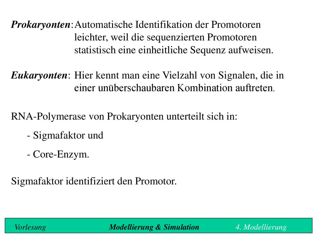 RNA-Polymerase von Prokaryonten unterteilt sich in: - Sigmafaktor und