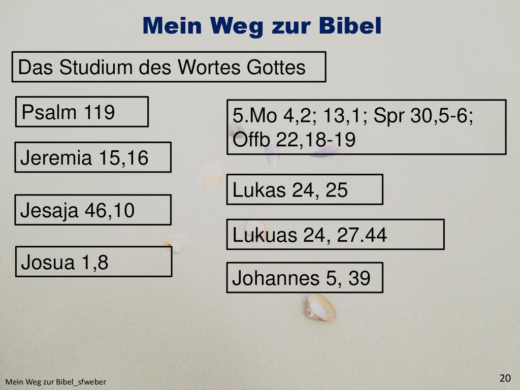 Mein Weg zur Bibel Das Studium des Wortes Gottes Psalm 119