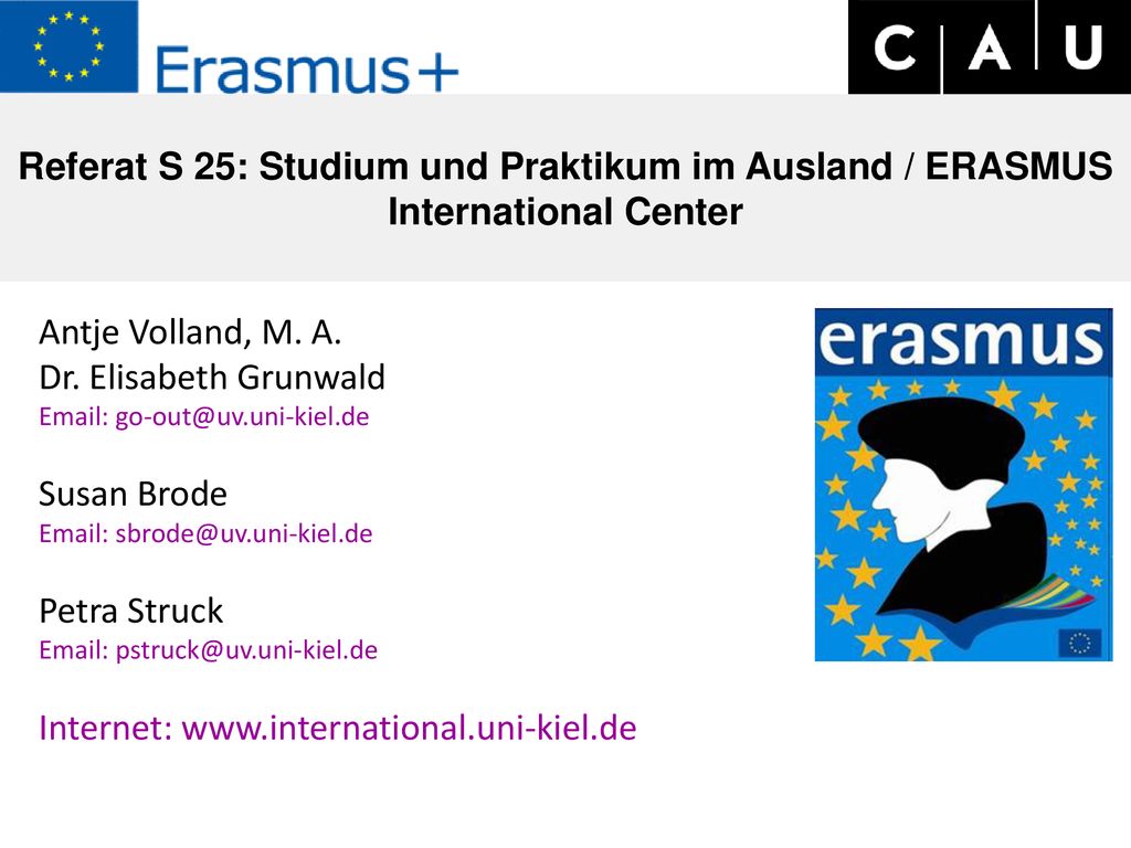 Referat S 25: Studium und Praktikum im Ausland / ERASMUS