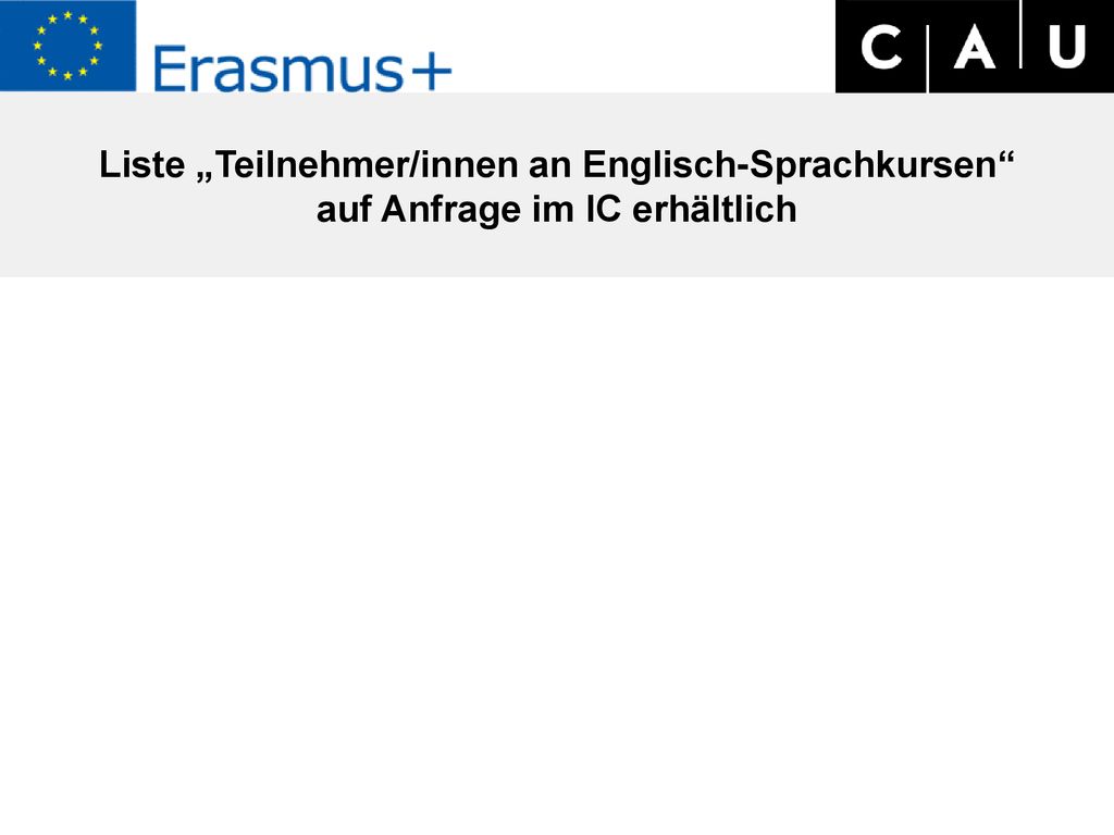 Liste „Teilnehmer/innen an Englisch-Sprachkursen