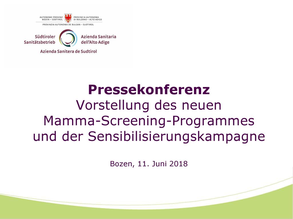 Pressekonferenz Vorstellung des neuen Mamma-Screening-Programmes und der Sensibilisierungskampagne Bozen, 11.