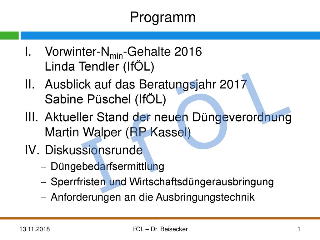 I f Ö L Programm Vorwinter-Nmin-Gehalte 2016 Linda Tendler (IfÖL)
