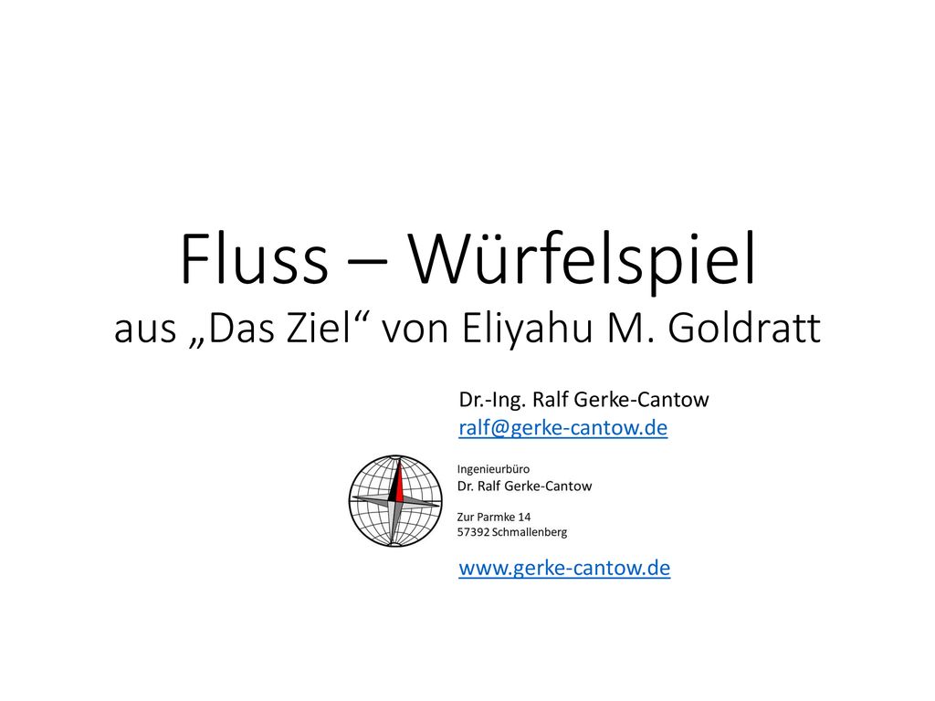 Fluss – Würfelspiel aus „Das Ziel von Eliyahu M. Goldratt