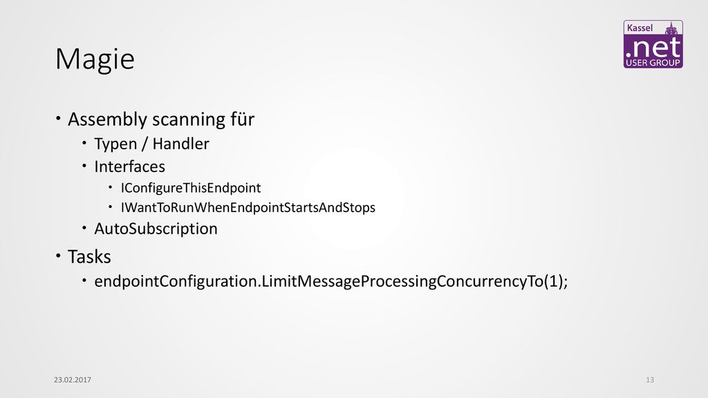 Magie Assembly scanning für Tasks Typen / Handler Interfaces