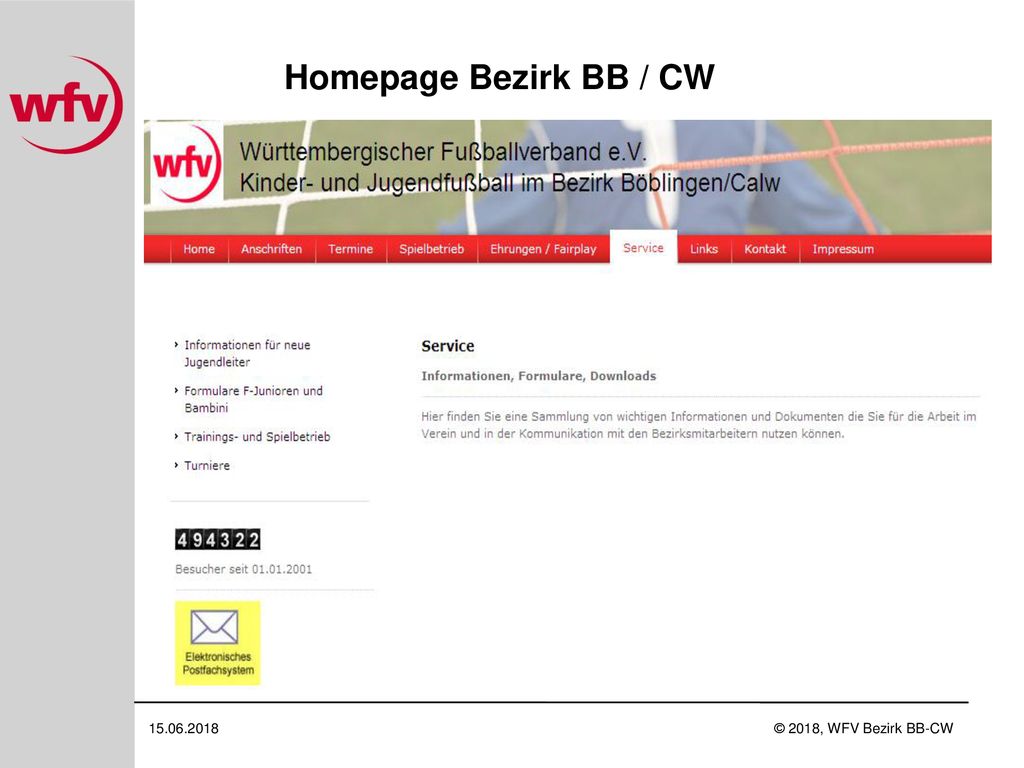 Homepage Bezirk BB / CW © 2018, WFV Bezirk BB-CW