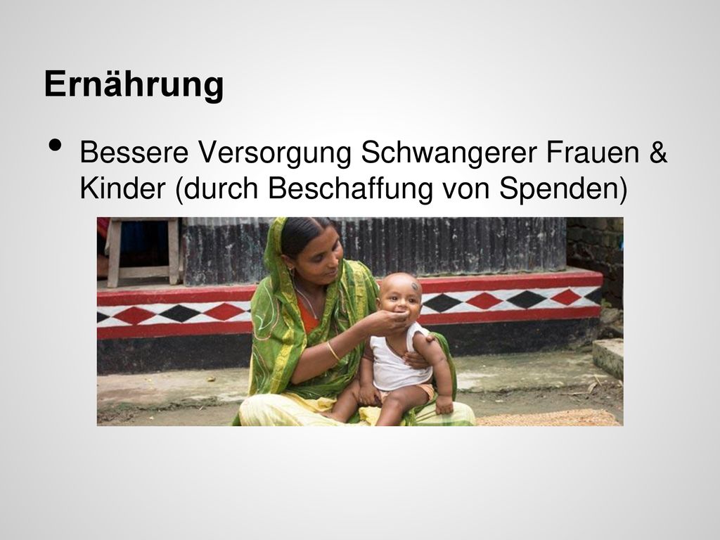 Ernährung Bessere Versorgung Schwangerer Frauen & Kinder (durch Beschaffung von Spenden)