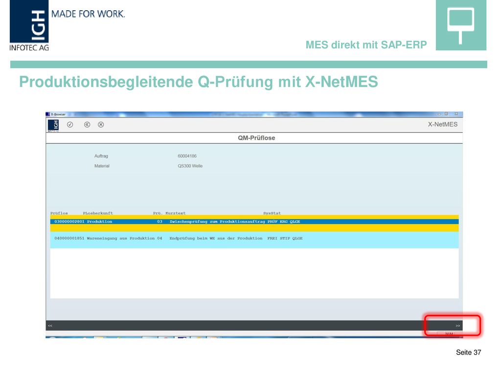 Produktionsbegleitende Q-Prüfung mit X-NetMES