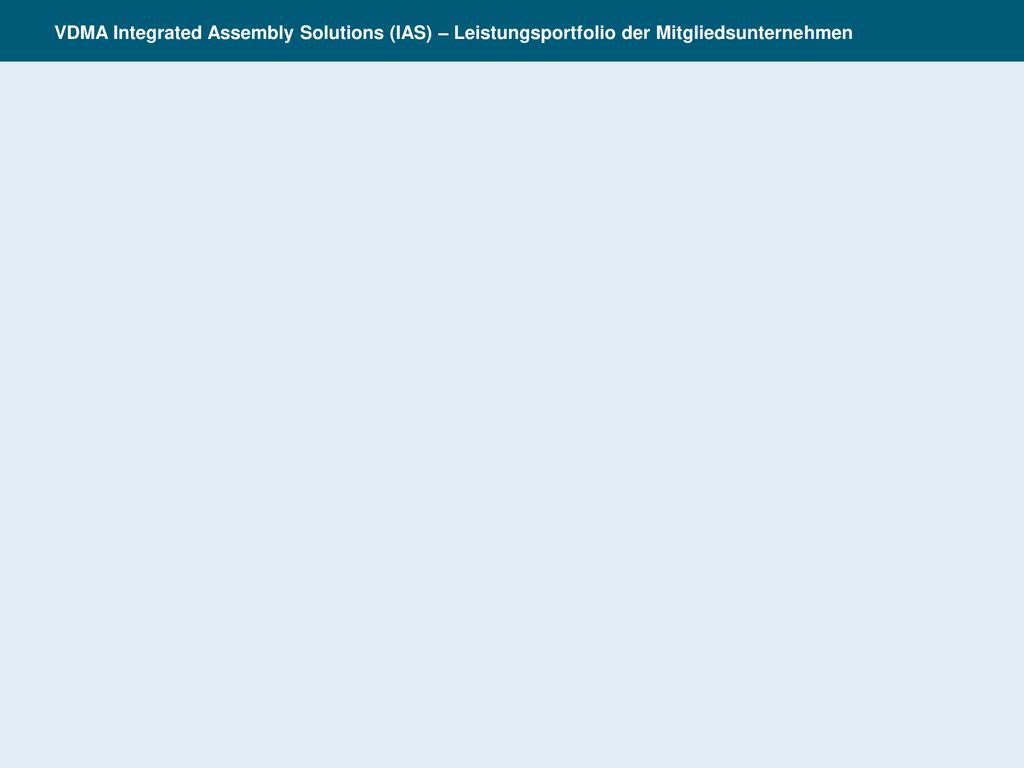 VDMA Integrated Assembly Solutions (IAS) – Leistungsportfolio der Mitgliedsunternehmen