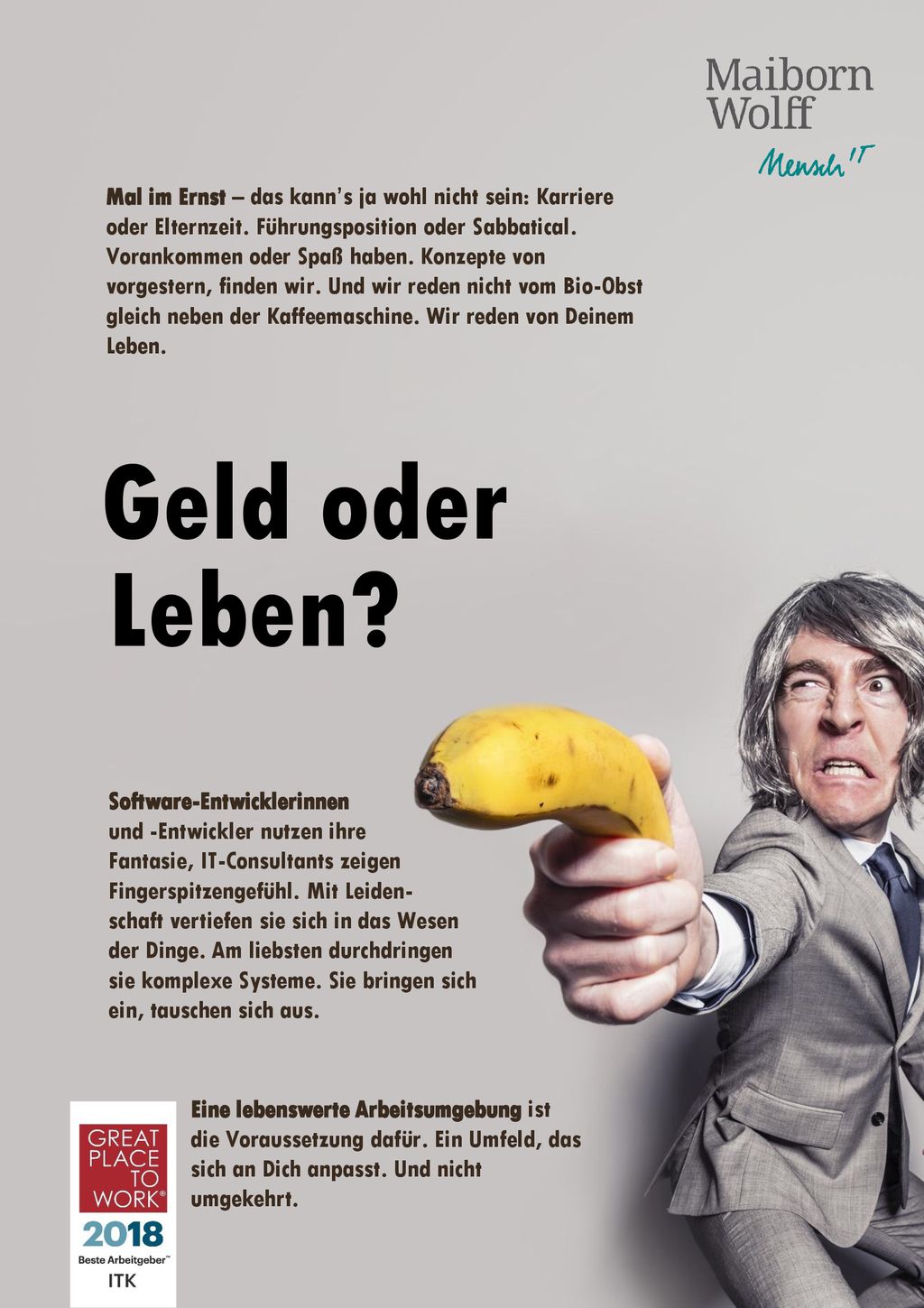 Mal im Ernst – das kann’s ja wohl nicht sein: Karriere oder Elternzeit