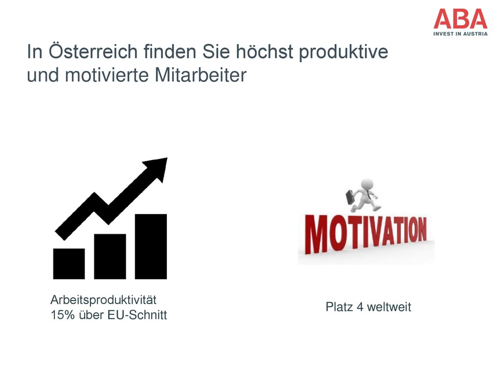 In Österreich finden Sie höchst produktive und motivierte Mitarbeiter