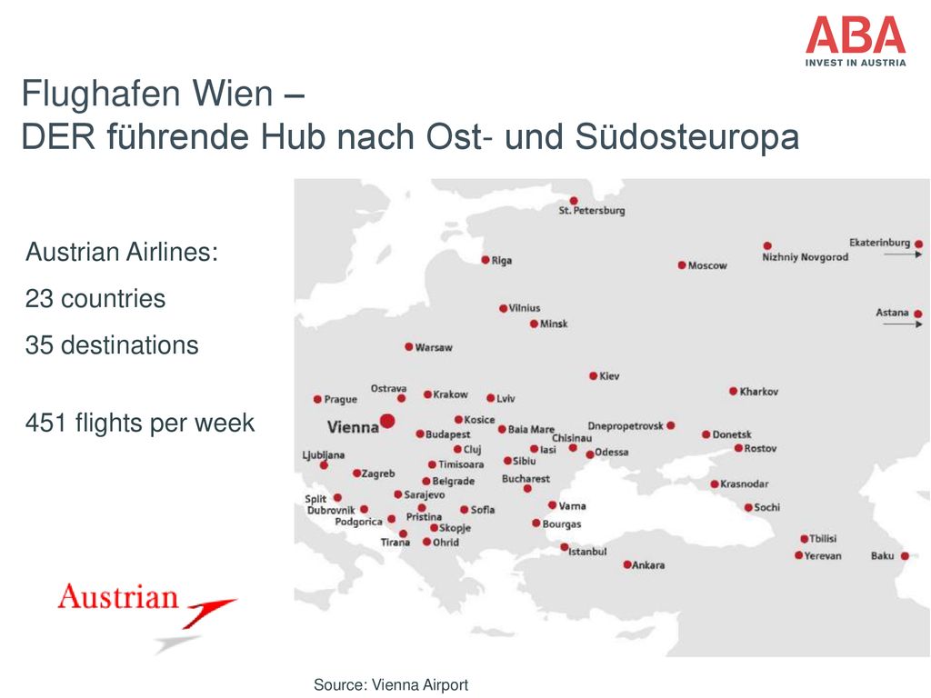 Flughafen Wien – DER führende Hub nach Ost- und Südosteuropa