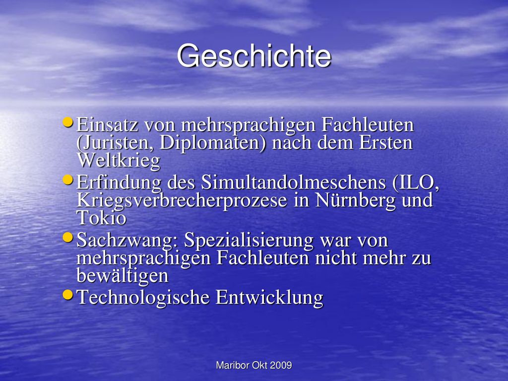 Geschichte Einsatz von mehrsprachigen Fachleuten (Juristen, Diplomaten) nach dem Ersten Weltkrieg.
