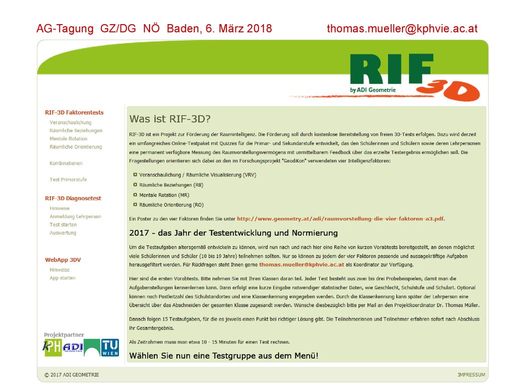 AG-Tagung GZ/DG NÖ Baden, 6. März 2018