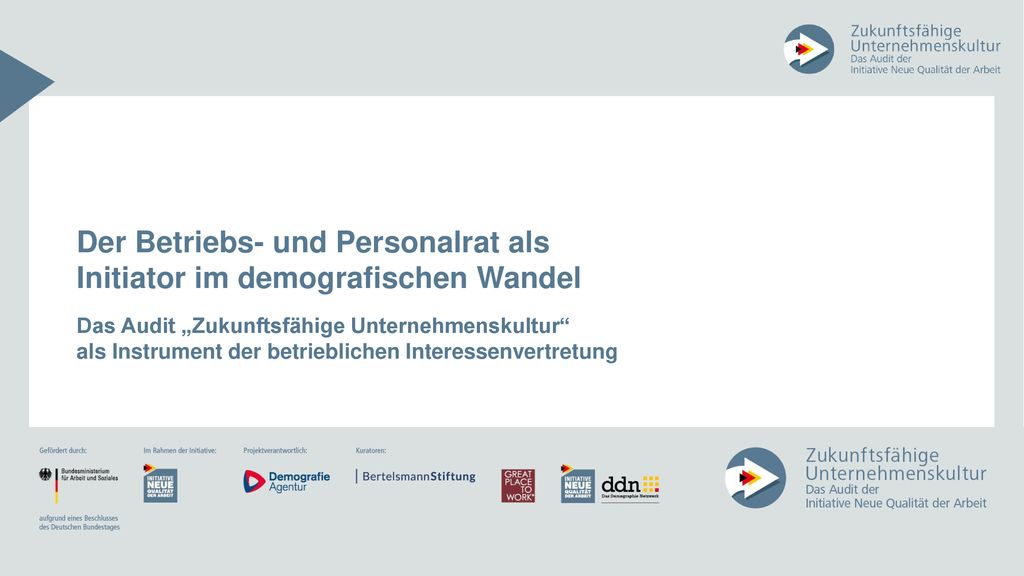 Der Betriebs- und Personalrat als Initiator im demografischen Wandel