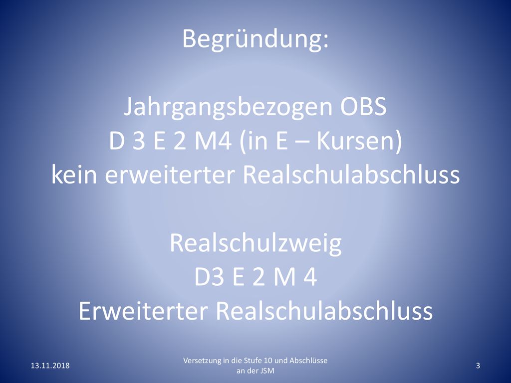 Versetzung in die Stufe 10 und Abschlüsse an der JSM