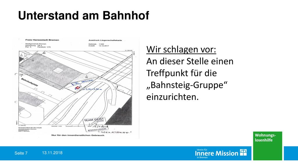 Unterstand am Bahnhof Wir schlagen vor: An dieser Stelle einen