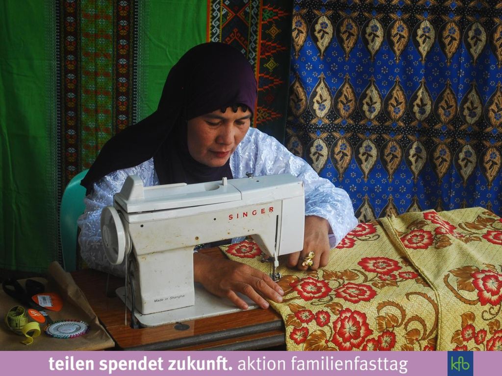 Norma Puntungan hat am Alphabetisierungsprogramm der Don Bosco-Stiftung teilgenommen. Da hat sie nicht nur lesen, schreiben und rechnen gelernt, sondern auch mit dem Maßband umzugehen.