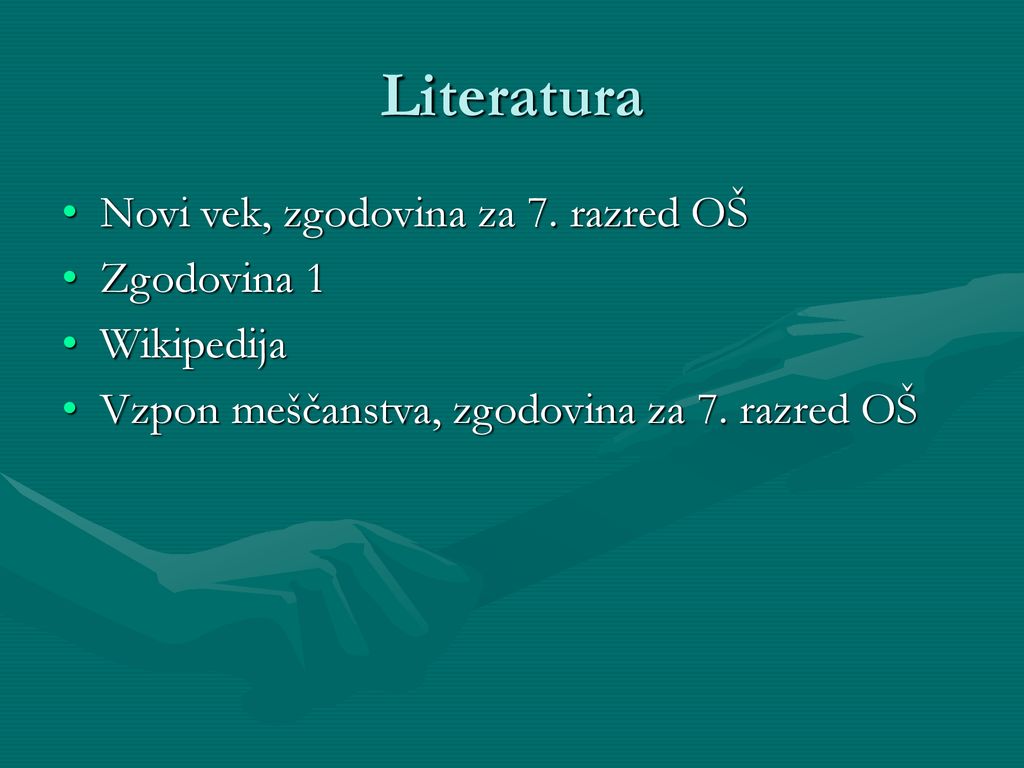 Literatura Novi vek, zgodovina za 7. razred OŠ Zgodovina 1 Wikipedija