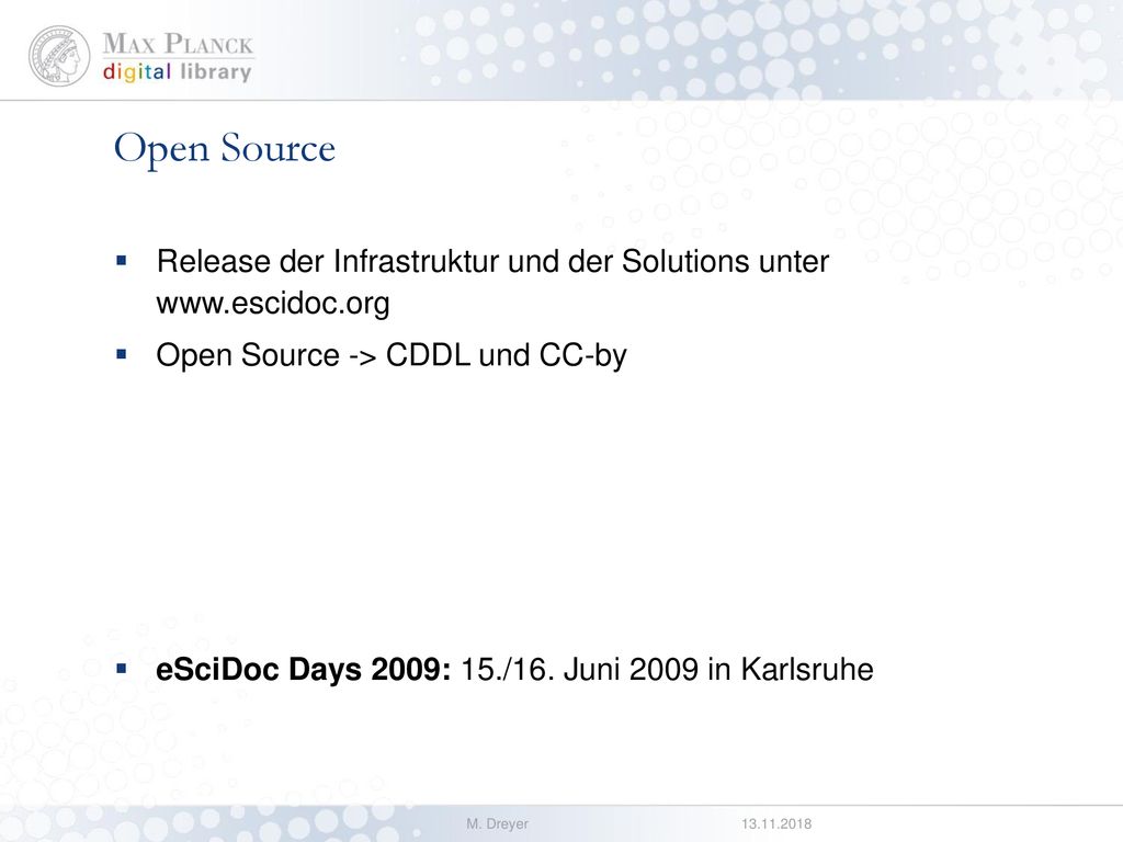 Open Source Release der Infrastruktur und der Solutions unter   Open Source -> CDDL und CC-by.